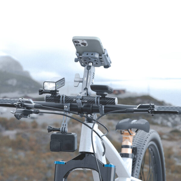 Multifunkčná súprava - držiak kamery/telefónu/GoPro/kontrolky/lampy na riadidlách Outplorer H1000