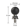 Adapter adapter kulowy 1 cal gwint Outplorer BM6