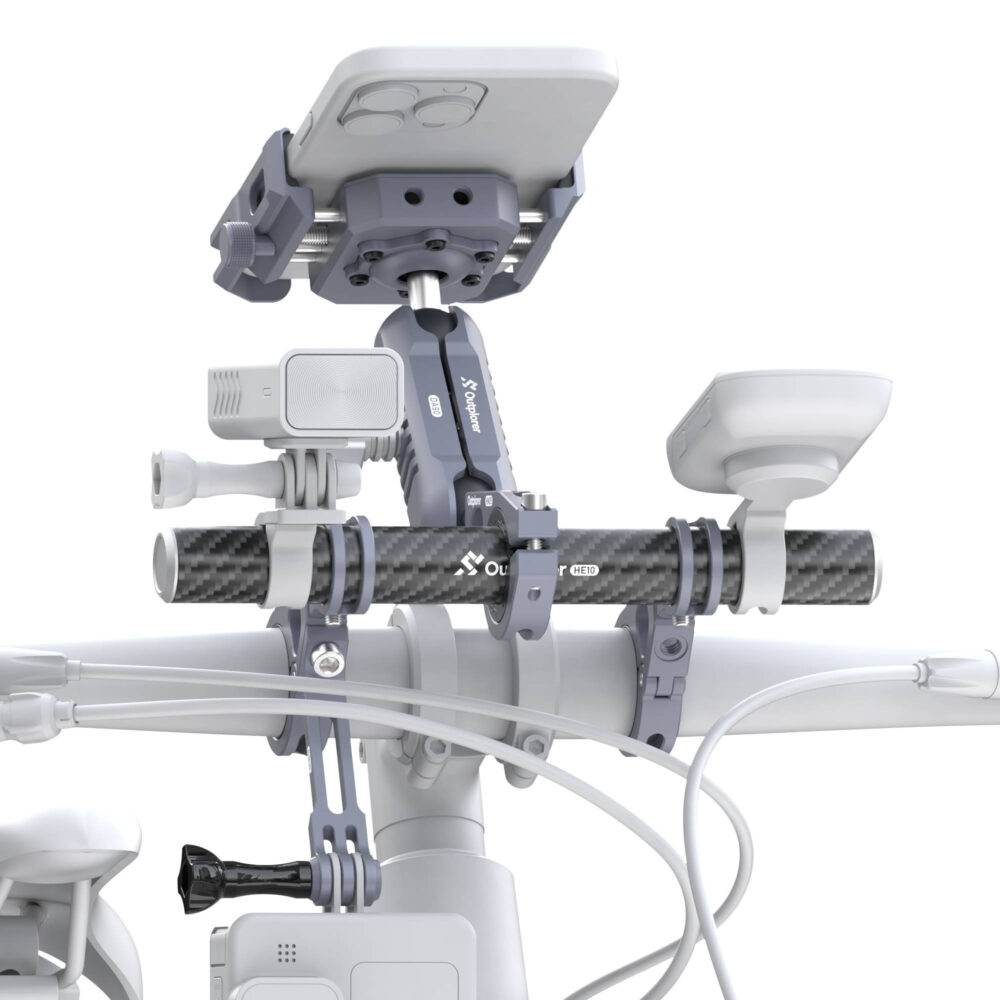 Multifunkční sada - držák kamery/telefonu/GoPro/kontrolky/lampy na řídítka Outplorer H1000